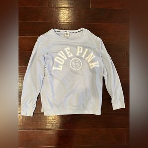 victoria’s secret crew neck. beautiful light blue color. size: large.